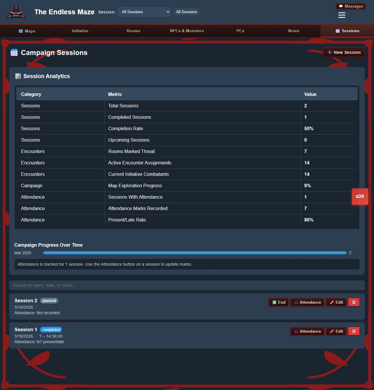 Screenshot: Live Session Banner