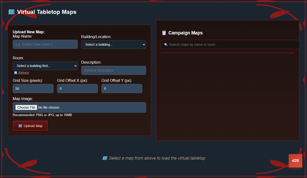 Screenshot: Maps Tab