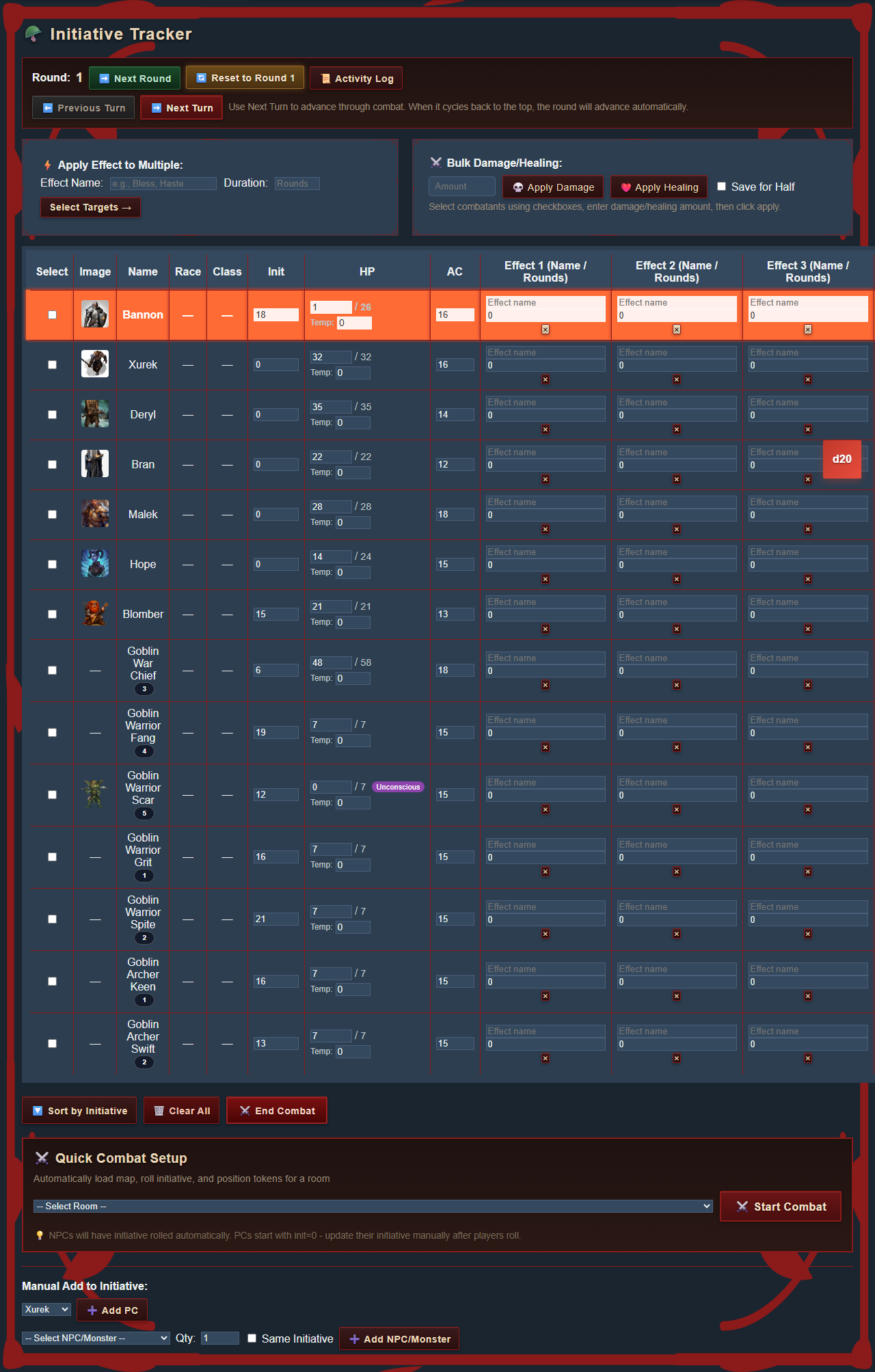 Screenshot: Turn Flow